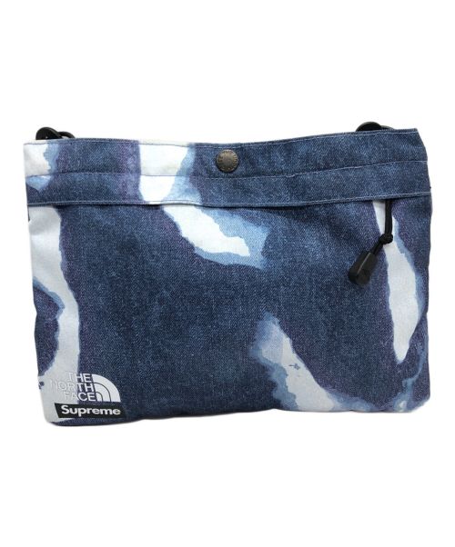 SUPREME（シュプリーム）Supreme (シュプリーム) THE NORTH FACE (ザ ノース フェイス) Bleached Denim Print Shoulder Bag ブルーの古着・服飾アイテム