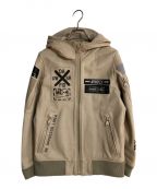 Avirex Military Campアヴィレックスミリタリーキャンプ）の古着「LEATHER HOODIE HALO」｜アイボリー