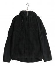 sacai (サカイ) GONZ MULTI PATCH PLAID HOODIE ネイビー×グリーン サイズ:2