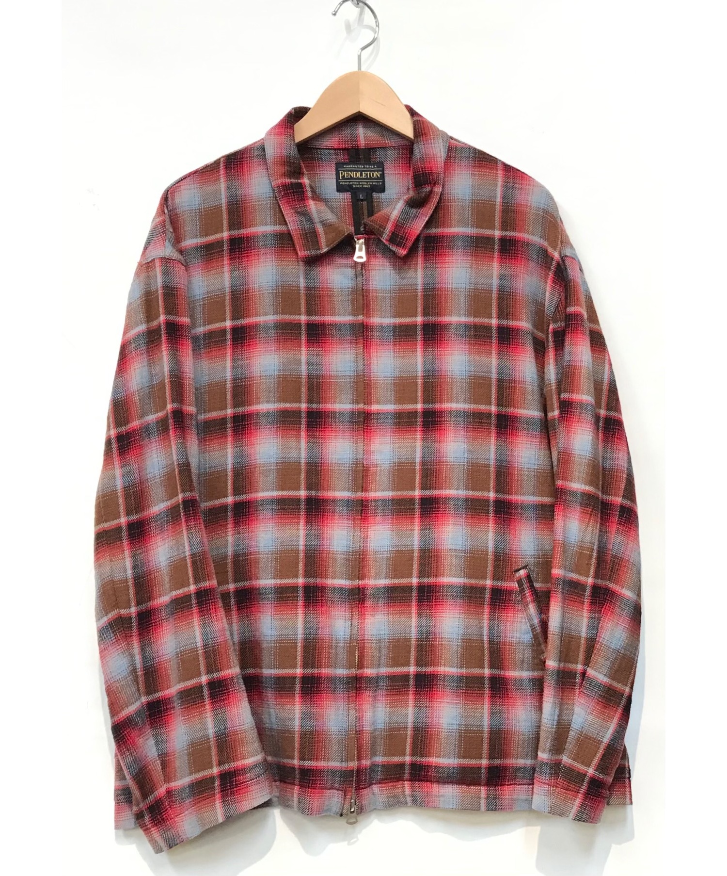 PENDLETON (ペンドルトン) フランネルチェックスイングトップ レッド サイズ:L