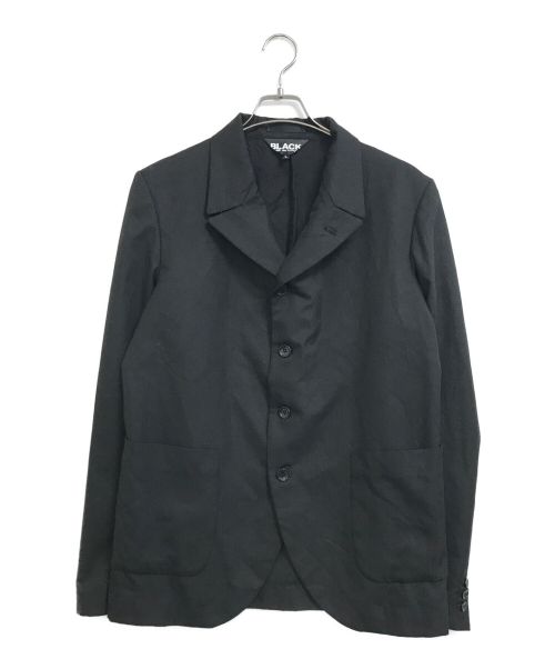 BLACK COMME des GARCONS（ブラック コムデギャルソン）BLACK COMME des GARCONS (ブラックコムデギャルソン) 穴あきデザインテーラードジャケット ブラック サイズ:Lの古着・服飾アイテム