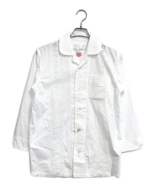 TAO COMME des GARCONS（タオ コムデギャルソン）TAO COMME des GARCONS (タオ コムデギャルソン) EYELET EMBROIDERED PAJAMA SHIRT ホワイト サイズ:Sの古着・服飾アイテム