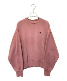 Acne studios（アクネ ストゥディオス）の古着「Garment Dyed Logo Sweatshirt」｜ピンク