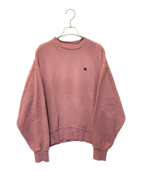 Acne studios（アクネ ストゥディオス）ACNE STUDIOS (アクネストゥディオス) Garment Dyed Logo Sweatshirt ピンク サイズ:XXSの古着・服飾アイテム