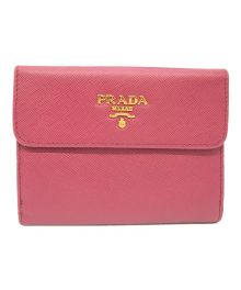 PRADA（プラダ）の古着「サフィアーノコンパクトウォレット」｜ピンク