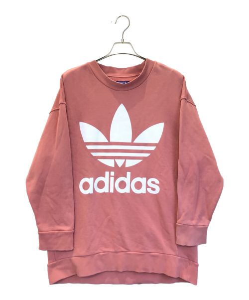 adidas（アディダス）adidas (アディダス) ビッグトレフォイルロゴスウェット ピンク サイズ:Oの古着・服飾アイテム