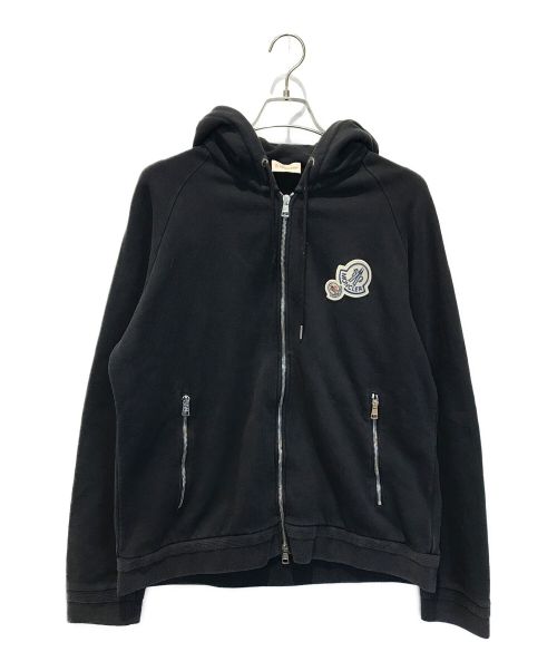 MONCLER（モンクレール）MONCLER (モンクレール) ロゴワッペンジップパーカー ブラック サイズ:XXXLの古着・服飾アイテム