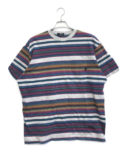 stussy（ステューシー）stussy (ステューシー) ボーダーTシャツ マルチカラー サイズ:Lの古着・服飾アイテム