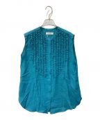 Demi-Luxe Beamsデミルクス ビームス）の古着「レーヨンリネン フリルシャツ」｜ブルー