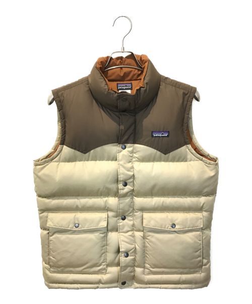 Patagonia（パタゴニア）Patagonia (パタゴニア) Slingshot Down Vest ブラウン×ベージュ サイズ:Mの古着・服飾アイテム