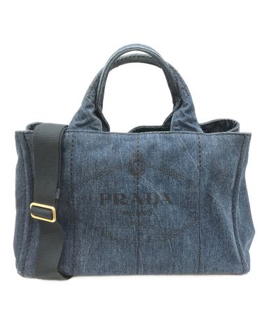 中古・古着通販】PRADA (プラダ) カナパデニムトートバッグ インディゴ