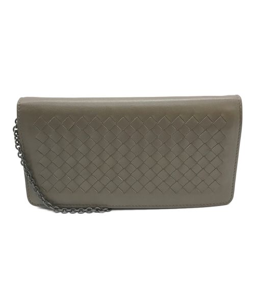 BOTTEGA VENETA（ボッテガベネタ）BOTTEGA VENETA (ボッテガベネタ) イントレチャートチェーンショルダーウォレット ブラウンの古着・服飾アイテム