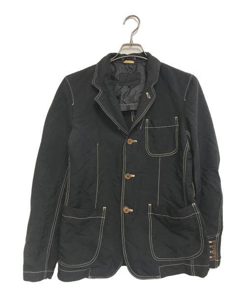 COMME des GARCONS HOMME DEUX（コムデギャルソン オム ドゥ）COMME des GARCONS HOMME DEUX (コムデギャルソン オム ドゥ) ポリギャバ縮絨テーラード ジャケット ブラック サイズ:Sの古着・服飾アイテム