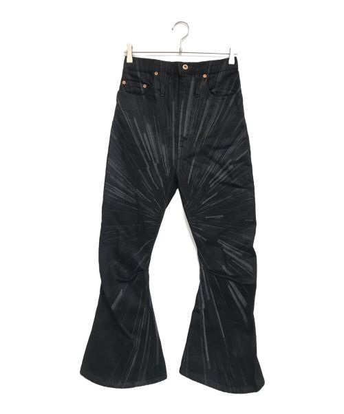 KOZABURO（コウザブロウ）KOZABURO (コウザブロウ) Space Laser Short 3D Boot Cut Jeans ブラック サイズ:1の古着・服飾アイテム
