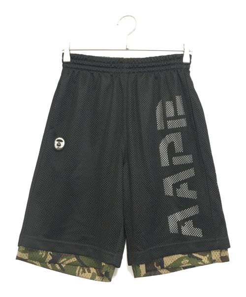 A BATHING APE（アベイシングエイプ）A BATHING APE (アベイシングエイプ) リバーシブルメッシュハーフパンツ ブラック サイズ:Sの古着・服飾アイテム