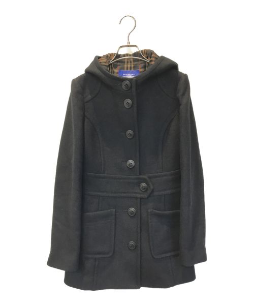 BURBERRY BLUE LABEL（バーバリーブルーレーベル）BURBERRY BLUE LABEL (バーバリーブルーレーベル) フーデッドコート　FCF43-856-09 ブラック サイズ:38の古着・服飾アイテム