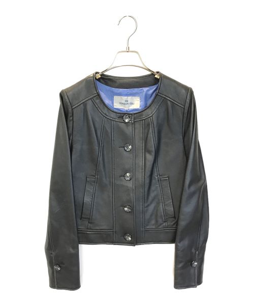 Viaggio Blu（ビアッジョブルー）Viaggio Blu (ビアッジョブルー) ラムレザージャケット ブラック サイズ:2の古着・服飾アイテム