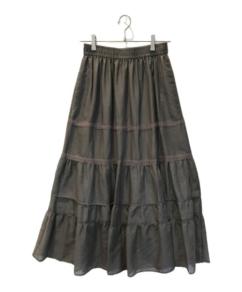 KUMIKYOKU（クミキョク）KUMIKYOKU (クミキョク) ティアードロングスカート ブラウン サイズ:2の古着・服飾アイテム