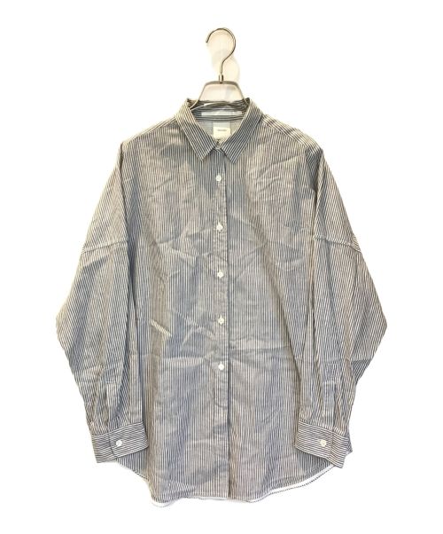 Spick and Span（スピックアンドスパン）Spick and Span (スピックアンドスパン) リネンブレンドストライプシャツ グレー サイズ:Fの古着・服飾アイテム