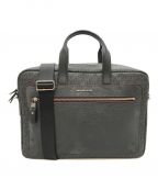 MICHAEL KORSマイケルコース）の古着「Hudson Logo and Crossgrain Leather Briefcase」｜ブラック