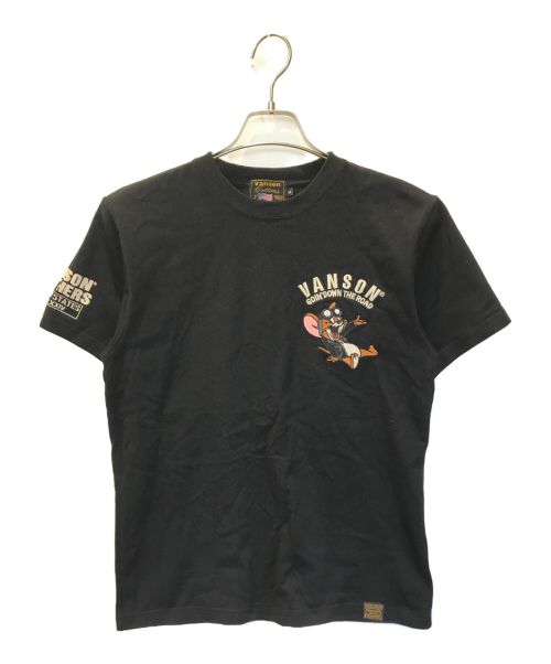 VANSON（バンソン）VANSON (バンソン) キャラクターワッペンTシャツ ブラック サイズ:Mの古着・服飾アイテム