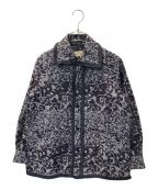 maturelyマチュアリー）の古着「Flower Jacquard Fringe Jacket」｜パープル