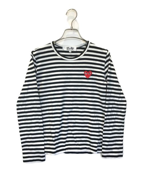 PLAY COMME des GARCONS（プレイ コムデギャルソン）PLAY COMME des GARCONS (プレイ コムデギャルソン) ボーダーカットソー ホワイト×ブラック サイズ:Mの古着・服飾アイテム