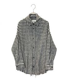 ZARA（ザラ）の古着「ツイードシャツジャケット」｜ブラック×ホワイト