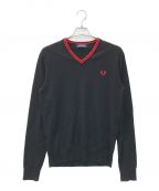 FRED PERRYフレッドペリー）の古着「CLASSIC V NECK JUMPER」｜ブラック