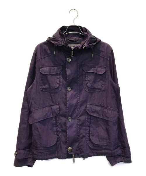 ETRO（エトロ）ETRO (エトロ) リネンブレンドフーデッドジャケット パープル サイズ:Lの古着・服飾アイテム