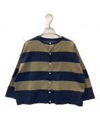 maillotマイヨ）の古着「Wide Border 2way Cardigan」｜ネイビー