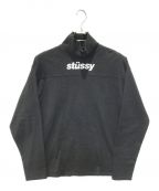 stussyステューシー）の古着「ロゴプリントハイネックカットソー」｜ブラック