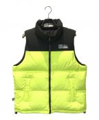 FIRST DOWNファーストダウン）の古着「BUBBLE DOWN VEST MICROFT」｜イエロー×ブラック