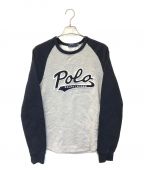 POLO RALPH LAURENポロ・ラルフローレン）の古着「Cursive raglan sweat」｜グレー×ネイビー