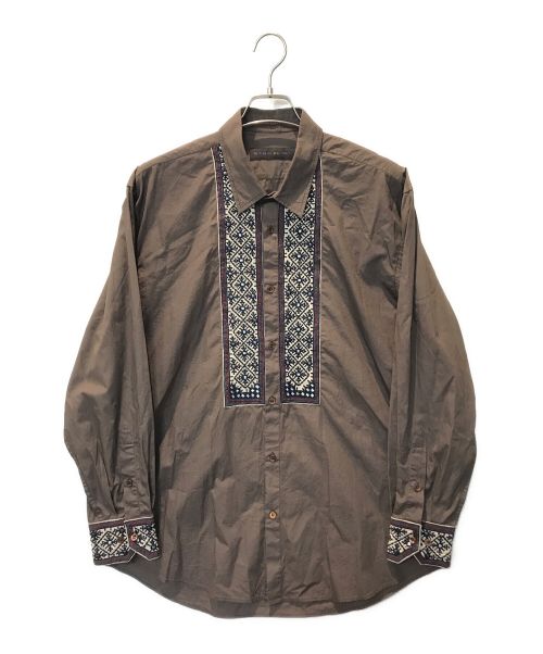 ETRO（エトロ）ETRO (エトロ) 刺繍シャツ　112-15607-9661 ブラウン サイズ:XLの古着・服飾アイテム