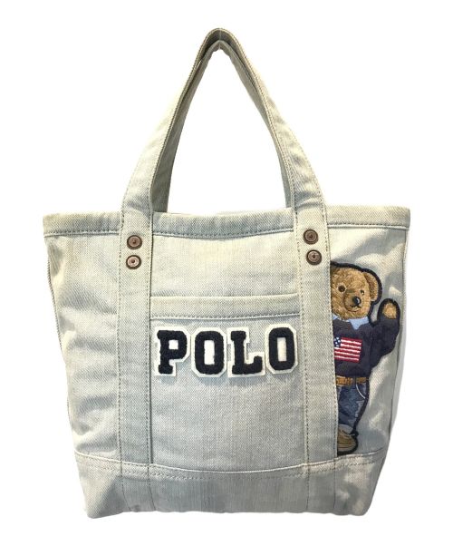 POLO RALPH LAUREN（ポロ・ラルフローレン）POLO RALPH LAUREN (ポロ・ラルフローレン) ポロベアデニムトートバッグ インディゴの古着・服飾アイテム