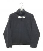 stussyステューシー）の古着「ロゴハイネックカットソー」｜ブラック