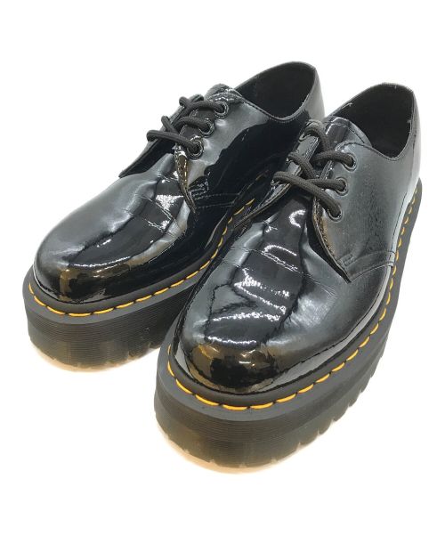 Dr.Martens（ドクターマーチン）Dr.Martens (ドクターマーチン) エナメルレザープラットフォーム ダービーシューズ　1461 QUAD ブラック サイズ:UK7の古着・服飾アイテム