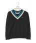 FRED PERRY（フレッドペリー）の古着「FP STRIPED TRIM V NECK JUMPER」｜ブラック