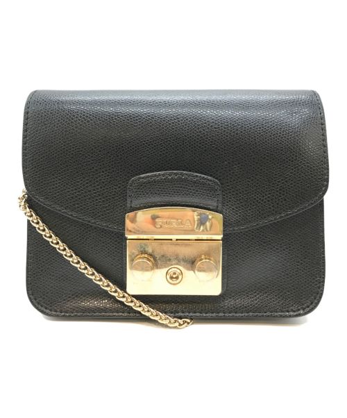 FURLA（フルラ）FURLA (フルラ) メトロポリスカスタム フラップチェーンショルダーバッグ　268572 ブラックの古着・服飾アイテム