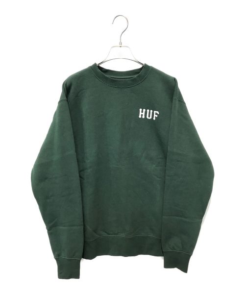 HUF（ハフ）HUF (ハフ) Hロゴ裏起毛スウェット グリーン サイズ:Sの古着・服飾アイテム