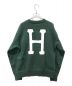 HUF (ハフ) Hロゴ裏起毛スウェット グリーン サイズ:S：3980円