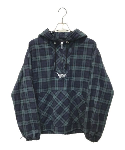 YOUNGER SONG（ヤンガーソング）YOUNGER SONG (ヤンガーソング) ys assortment anorak hoodie　YS1327 グリーン×ネイビー サイズ:Mの古着・服飾アイテム