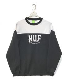 HUF（ハフ）の古着「刺繍ロゴロングスリーブTシャツ」｜ホワイト×ブラック