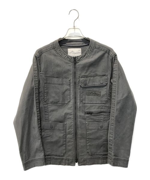 WHITE MOUNTAINEERING（ホワイトマウンテ二アニング）WHITE MOUNTAINEERING (ホワイトマウンテ二アニング) ノーカラーデニムジャケット　WM1673205 グレー サイズ:1の古着・服飾アイテム