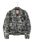 Schott×COMME des GARCONS SHIRT×SUPREMEショット×コムデギャルソンシャツ×シュプリーム）の古着「Painted Perfecto Leather Jacket」｜ブラック