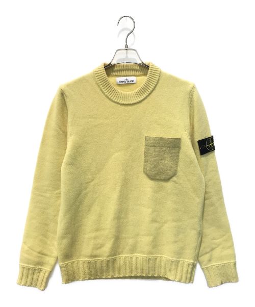 STONE ISLAND（ストーンアイランド）STONE ISLAND (ストーンアイランド) crew neck sweater イエロー サイズ:表記無しの古着・服飾アイテム