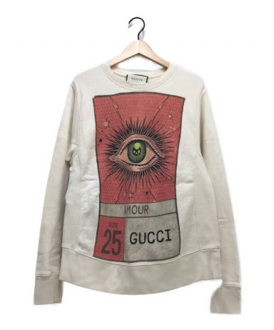 【中古・古着通販】GUCCI (グッチ) プリントスウェット ベージュ