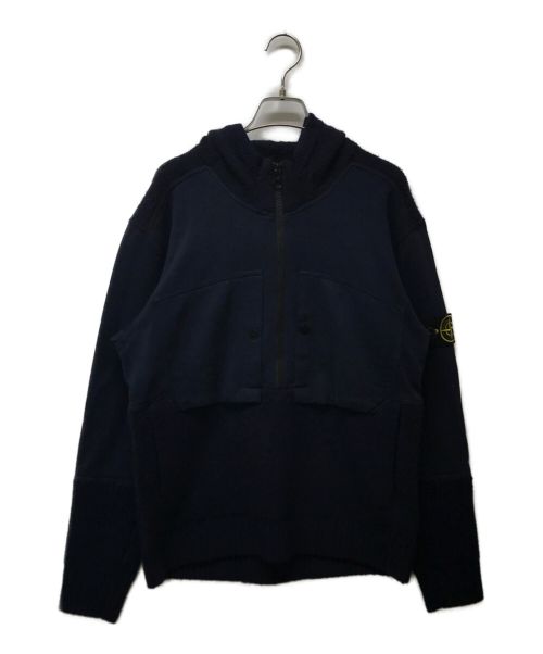 STONE ISLAND（ストーンアイランド）STONE ISLAND (ストーンアイランド) ジップアップニットパーカー ネイビー サイズ:Sの古着・服飾アイテム