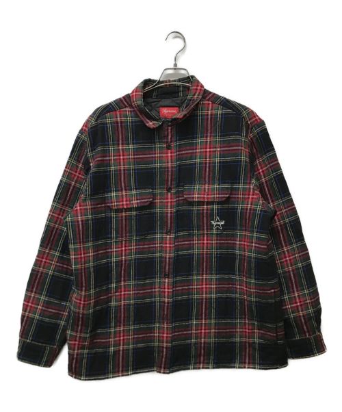 SUPREME（シュプリーム）Supreme (シュプリーム) Quilted Plaid Flannel Shirt レッド サイズ:Lの古着・服飾アイテム